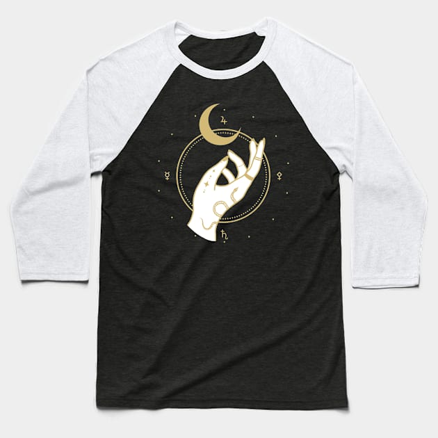 Occult Hand in Gold Baseball T-Shirt by Angelandspot